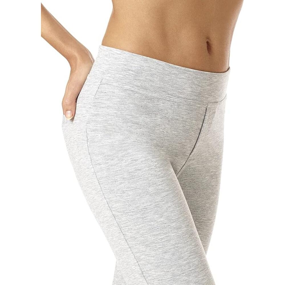 Hue Women Heather Grey Stretch Knit Journey Mid-Rise Straight Leg Legging Size S - Picture 3 of 6